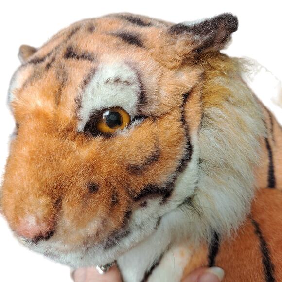 VINTAGE BEST MADE TOYS LIMITED TIGER MAMA CUB REALISTIC PLUSH 45" STUFFED ANIMAL - Picture 11 of 16